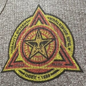 Obey Gray Graphic Racerback Tank